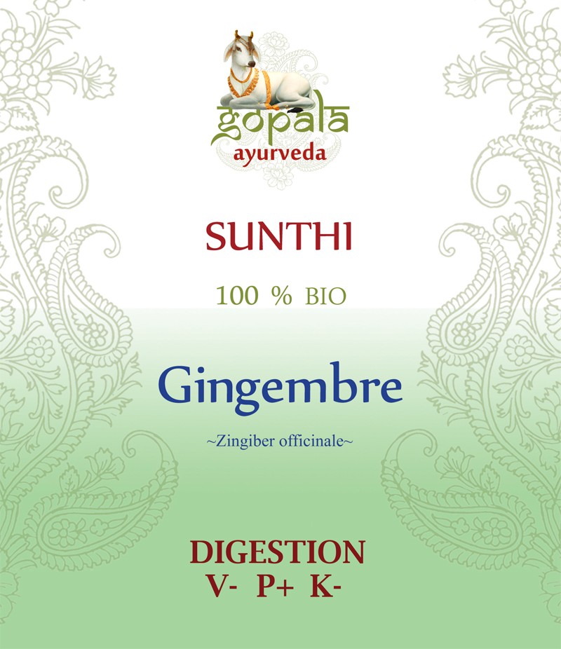 SUNTHI-Gingembre ( Zingiber officinale) BIO Gopala A.